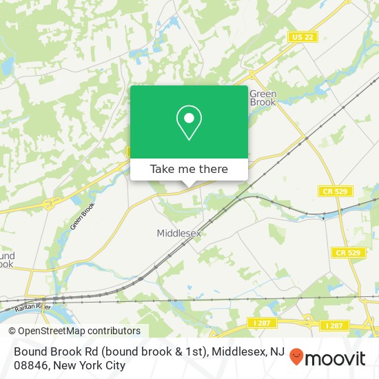 Mapa de Bound Brook Rd (bound brook & 1st), Middlesex, NJ 08846