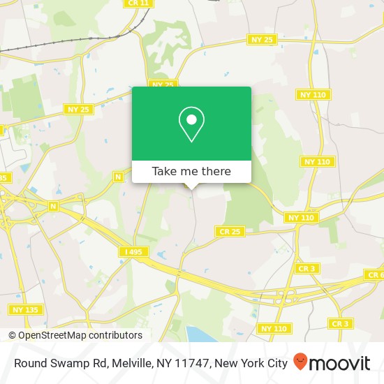 Mapa de Round Swamp Rd, Melville, NY 11747