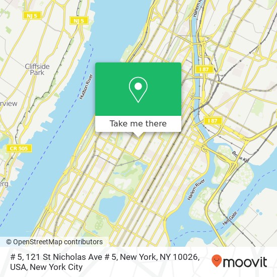 Mapa de # 5, 121 St Nicholas Ave # 5, New York, NY 10026, USA