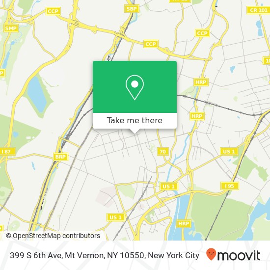 399 S 6th Ave, Mt Vernon, NY 10550 map