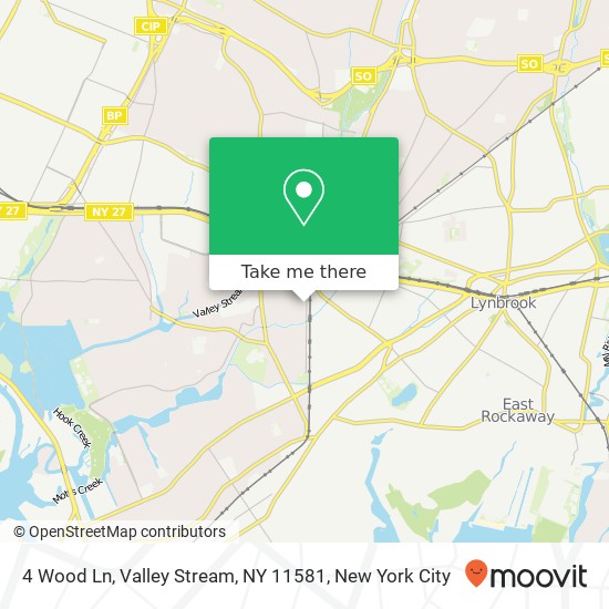 Mapa de 4 Wood Ln, Valley Stream, NY 11581