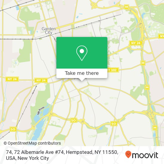 74, 72 Albemarle Ave #74, Hempstead, NY 11550, USA map