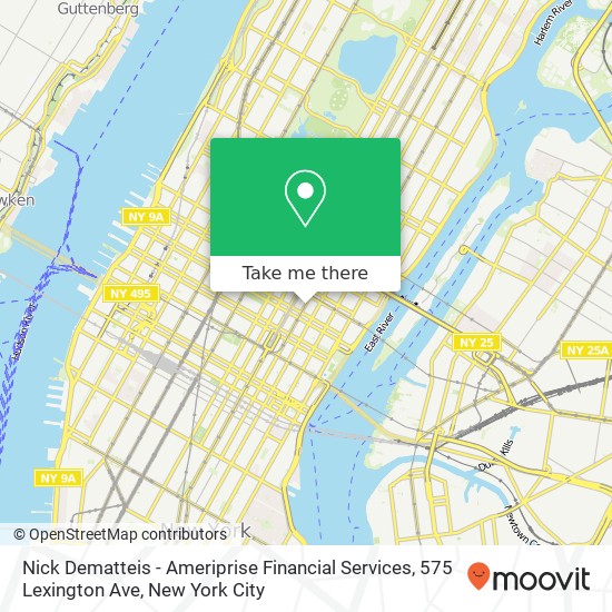 Mapa de Nick Dematteis - Ameriprise Financial Services, 575 Lexington Ave