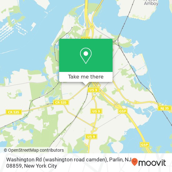 Mapa de Washington Rd (washington road camden), Parlin, NJ 08859