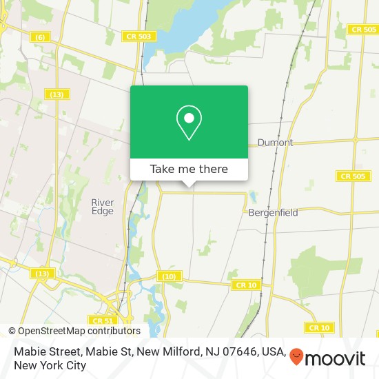 Mabie Street, Mabie St, New Milford, NJ 07646, USA map