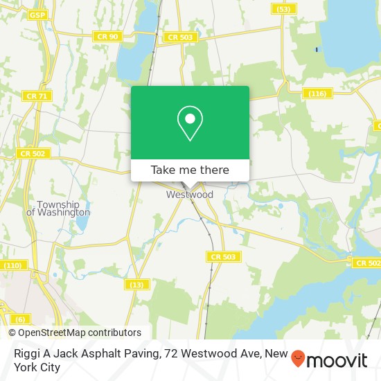 Mapa de Riggi A Jack Asphalt Paving, 72 Westwood Ave