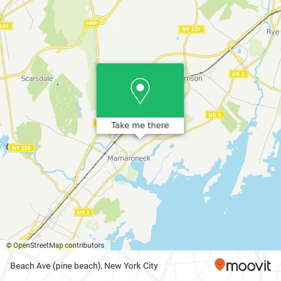 Mapa de Beach Ave (pine beach), Mamaroneck, NY 10543
