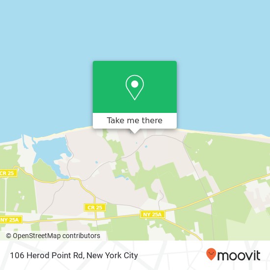 Mapa de 106 Herod Point Rd, Wading River, NY 11792