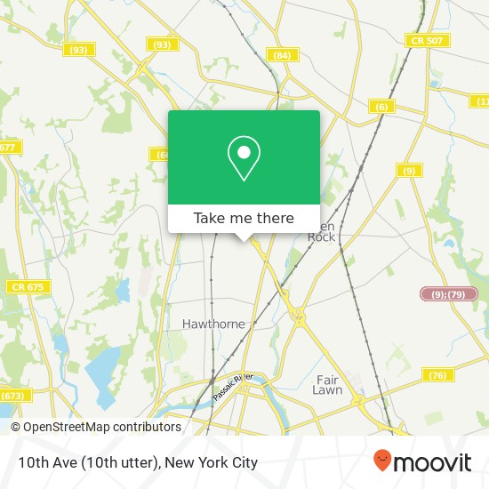 Mapa de 10th Ave (10th utter), Hawthorne, NJ 07506