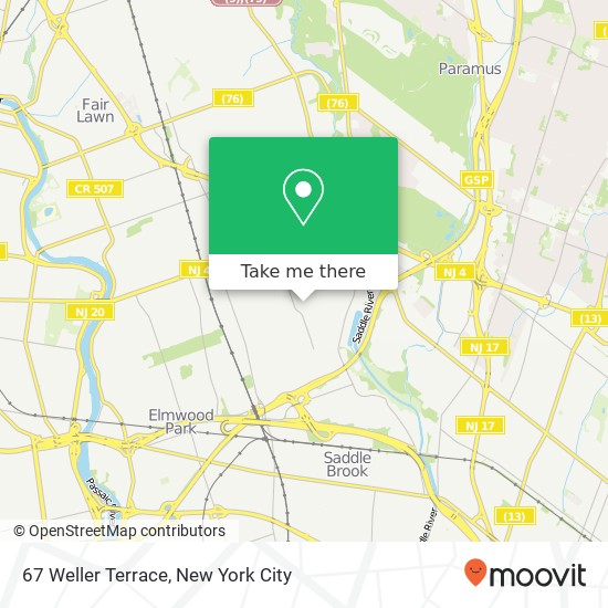 67 Weller Terrace, 67 Weller Terrace, Saddle Brook, NJ 07663, USA map