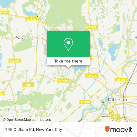 Mapa de 195 Oldham Rd, Wayne, NJ 07470