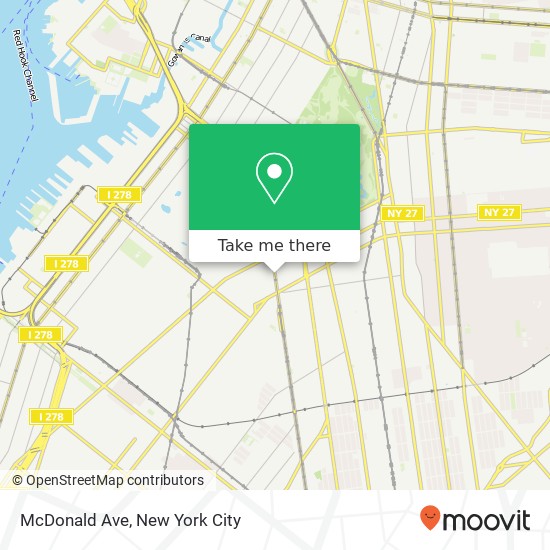 Mapa de McDonald Ave, Brooklyn, NY 11218