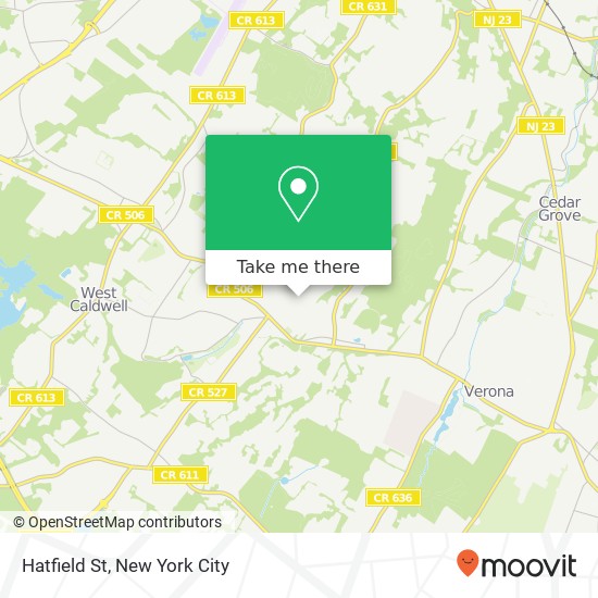 Mapa de Hatfield St, Caldwell, NJ 07006