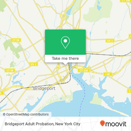 Mapa de Bridgeport Adult Probation