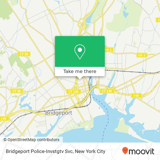 Bridgeport Police-Invstgtv Svc map