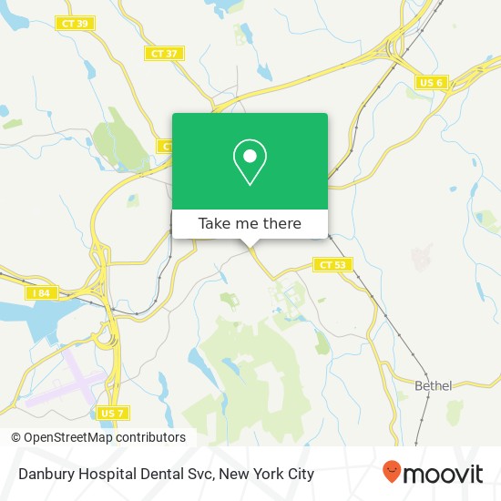 Mapa de Danbury Hospital Dental Svc