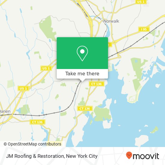 JM Roofing & Restoration map