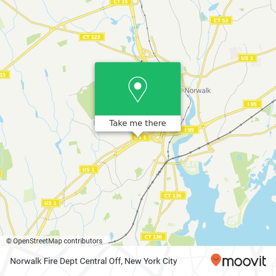 Norwalk Fire Dept Central Off map