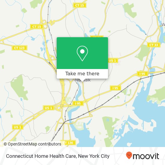 Mapa de Connecticut Home Health Care