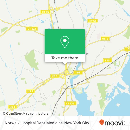 Mapa de Norwalk Hospital Dept-Medicine