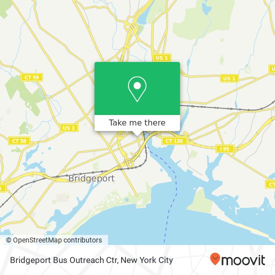 Bridgeport Bus Outreach Ctr map
