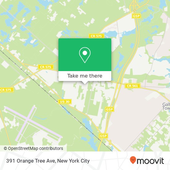 Mapa de 391 Orange Tree Ave, Galloway Twp, NJ 08205