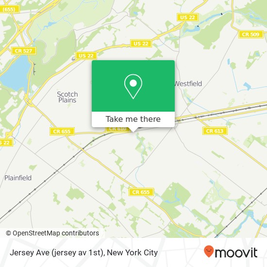 Mapa de Jersey Ave (jersey av 1st), Scotch Plains, NJ 07076