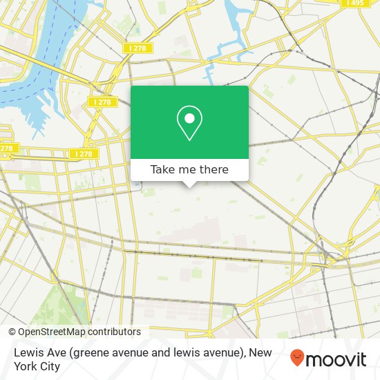 Mapa de Lewis Ave (greene avenue and lewis avenue), Brooklyn, NY 11221