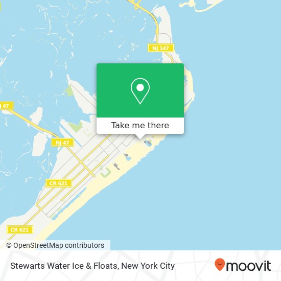 Stewarts Water Ice & Floats, 2705 Boardwalk map