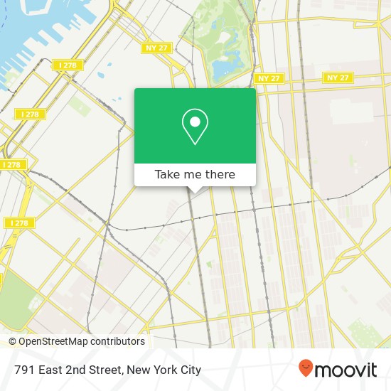 Mapa de 791 East 2nd Street, 791 E 2nd St, Brooklyn, NY 11218, USA