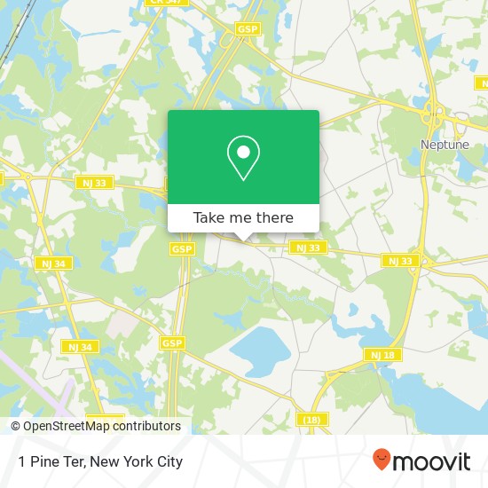 Mapa de 1 Pine Ter, Neptune Twp, NJ 07753