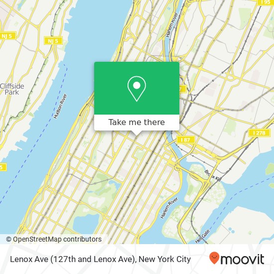 Mapa de Lenox Ave (127th and Lenox Ave), New York, NY 10027