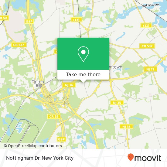 Mapa de Nottingham Dr, Eatontown, NJ 07724