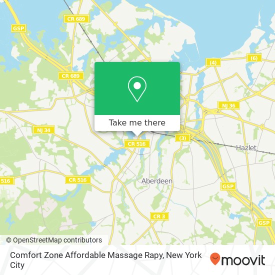 Mapa de Comfort Zone Affordable Massage Rapy