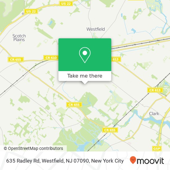 635 Radley Rd, Westfield, NJ 07090 map