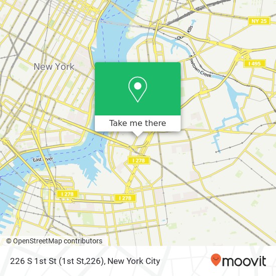 Mapa de 226 S 1st St (1st St,226), Brooklyn, NY 11211