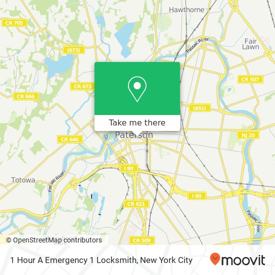 Mapa de 1 Hour A Emergency 1 Locksmith