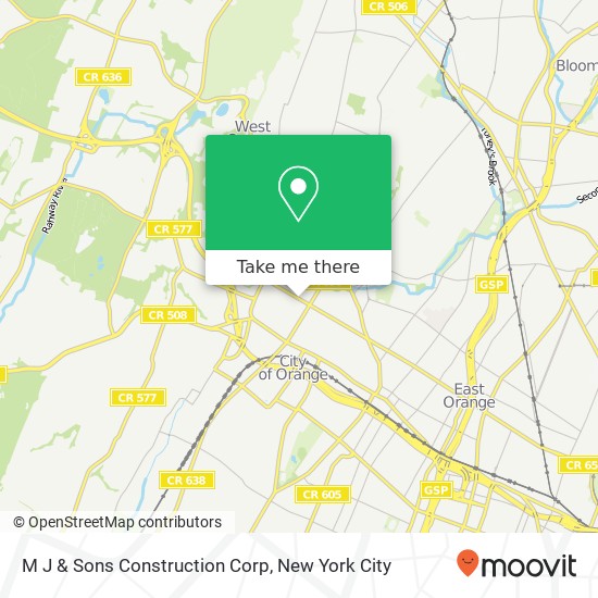 Mapa de M J & Sons Construction Corp