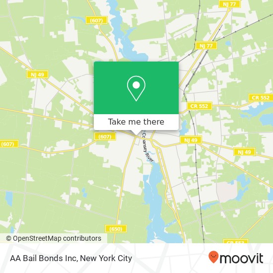 AA Bail Bonds Inc map