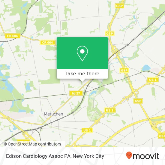 Edison Cardiology Assoc PA map