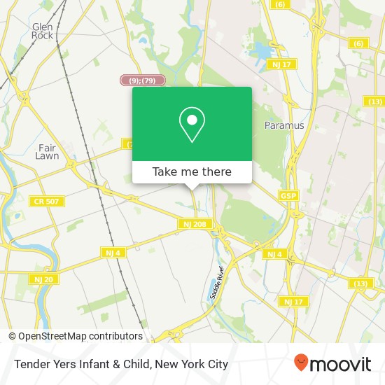 Mapa de Tender Yers Infant & Child