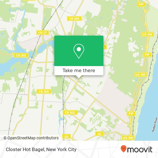 Mapa de Closter Hot Bagel