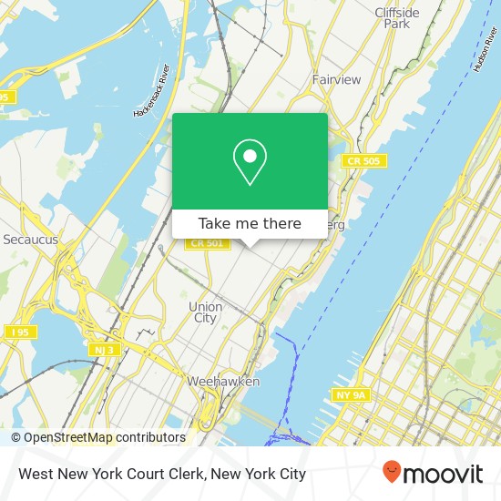 West New York Court Clerk map