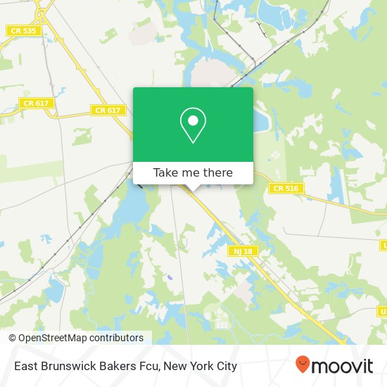 Mapa de East Brunswick Bakers Fcu