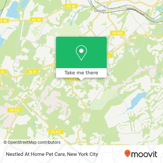 Mapa de Nestled At Home Pet Care