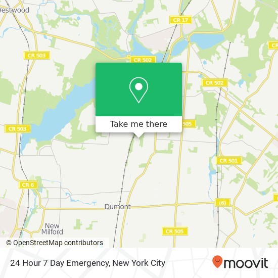 24 Hour 7 Day Emergency map