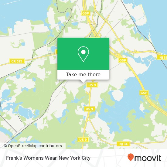 Frank's Womens Wear map