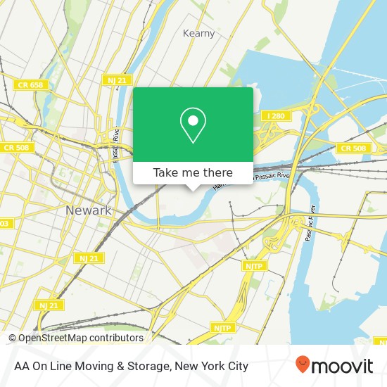 Mapa de AA On Line Moving & Storage