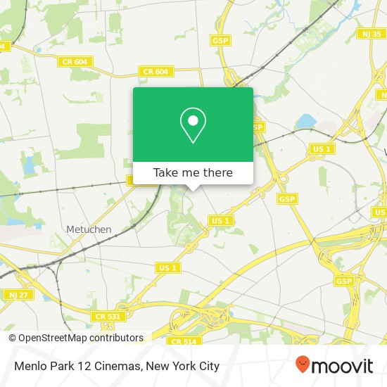 Mapa de Menlo Park 12 Cinemas