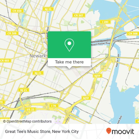 Mapa de Great Tee's Music Store